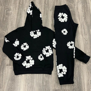 High quality replica UA Denim Tears-Wreath Graphic Black Pullover Hoodie Tracksuit & Sweatpants