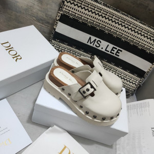 High quality replica UA Dior Diorquake Clog White Calfskin Sandals