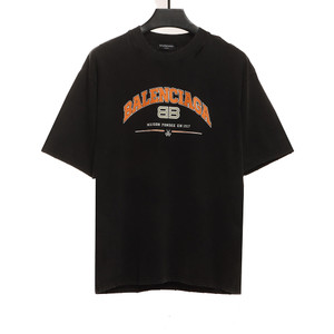 High quality replica UA Balenciaga distressed washed double B T-shirt